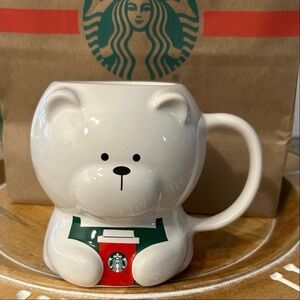 Starbucks Barista Bear Mug Christmas 2025 NEW with green apron